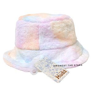 Mudd Pastel Clouds Fuzzy Bucket Hat